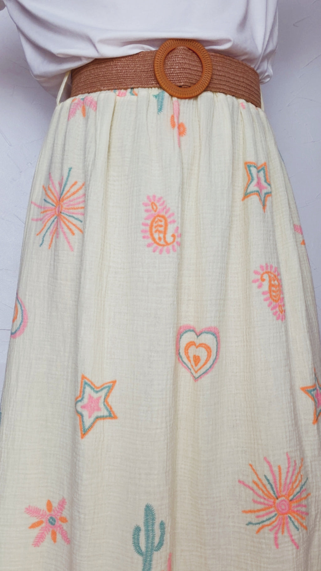 Jupe longue BAHIA imprimée 100% Gaze de coton