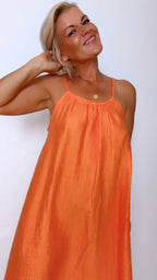 Robe courte SAONA orange en Tencel