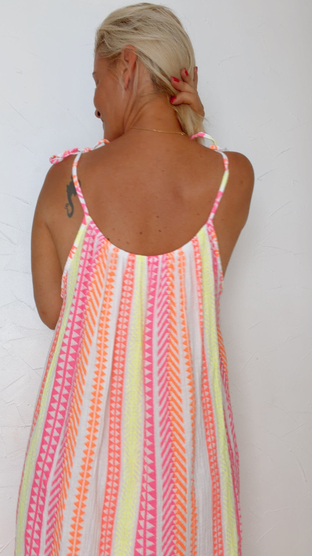 Robe courte MAYA multicolore 100% Gaze de Coton
