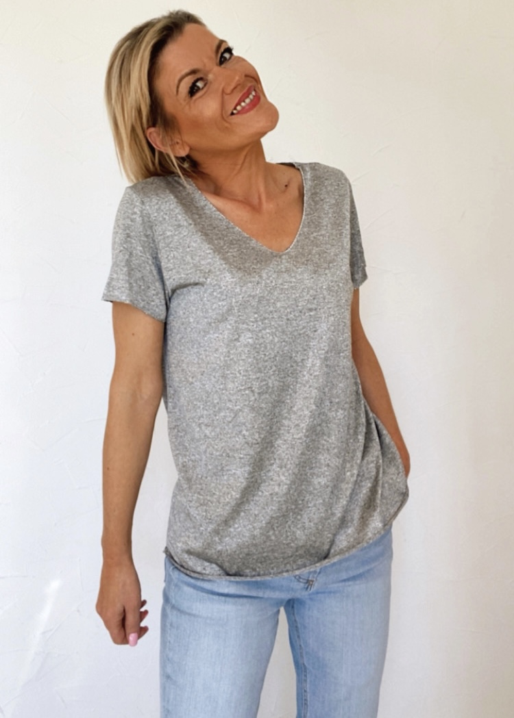 Le T-Shirt STAN gris chiné & argent